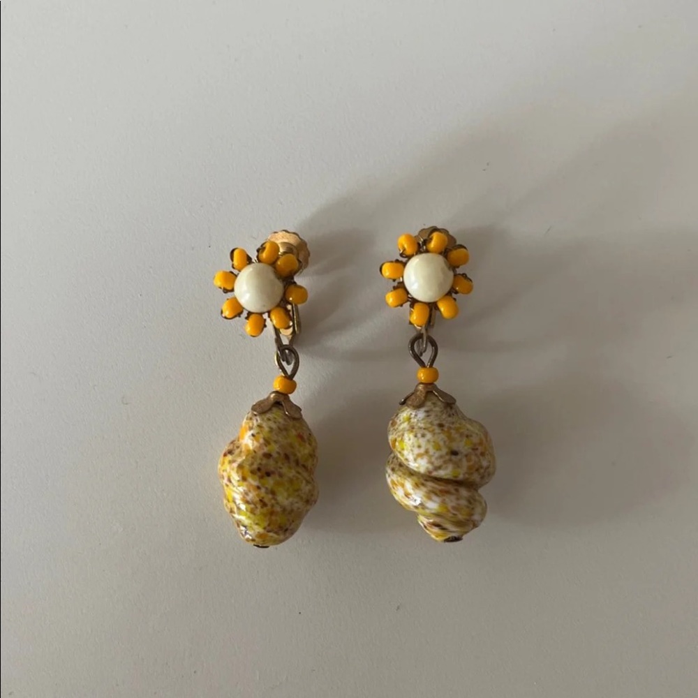Signed Miriam Haskell Retro Earrings - image 1